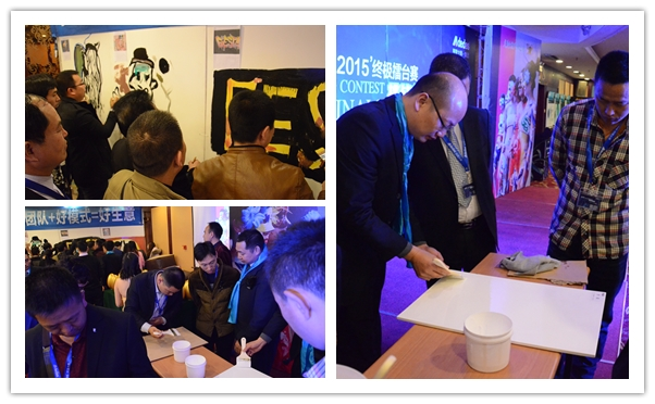 阿里大師水性木器漆現(xiàn)場(chǎng)涂鴉、刷板、高溫測(cè)試